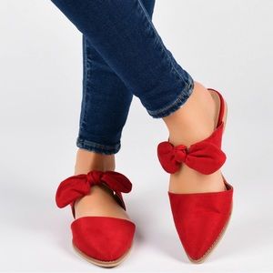 Journee Collection Red Telulah Slip on Flats